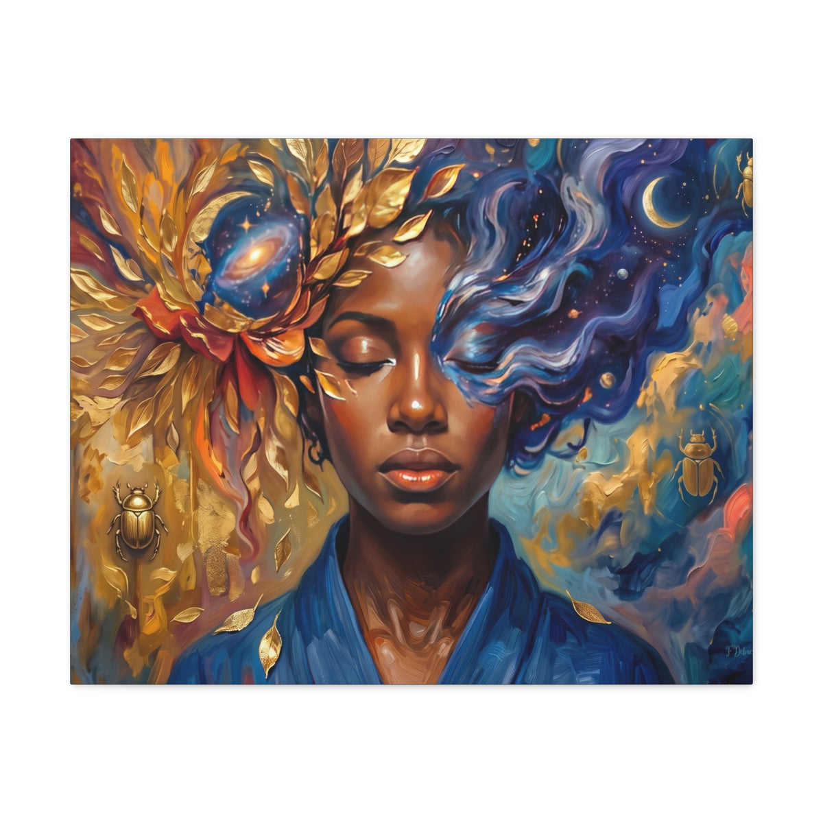 Surreal Sun & Moon Portrait - Canvas Wall Art