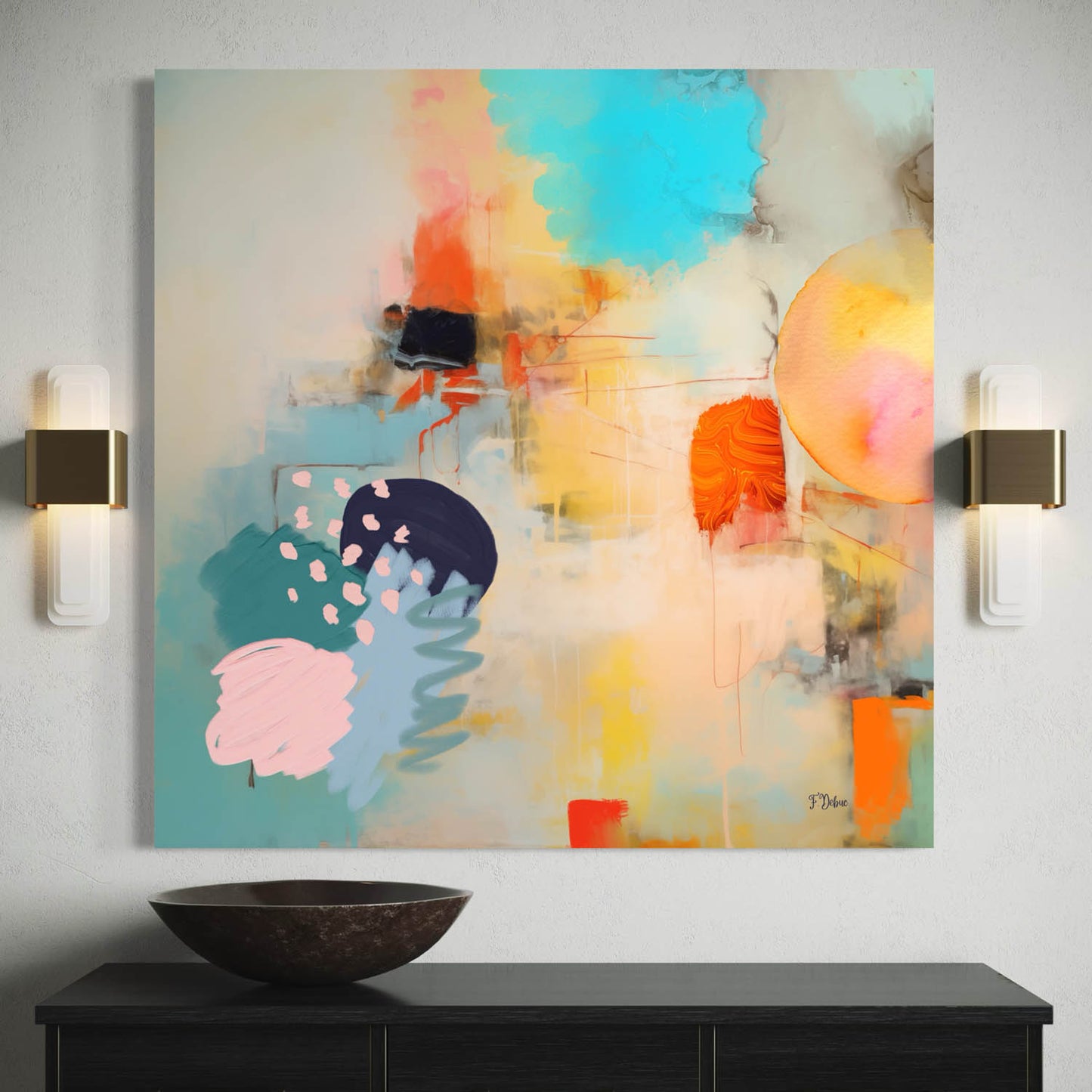 Luminous Depth – Textured Abstract Canvas