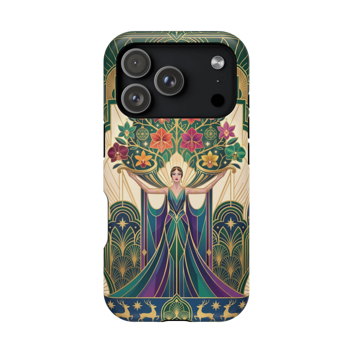 Art Deco Floral Goddess - Magnetic iPhone Case
