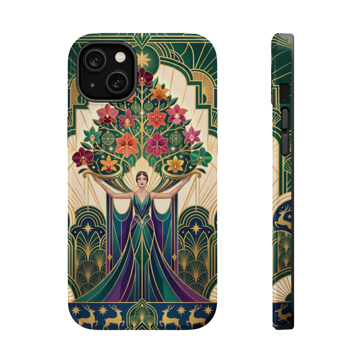 Art Deco Floral Goddess - Magnetic iPhone Case