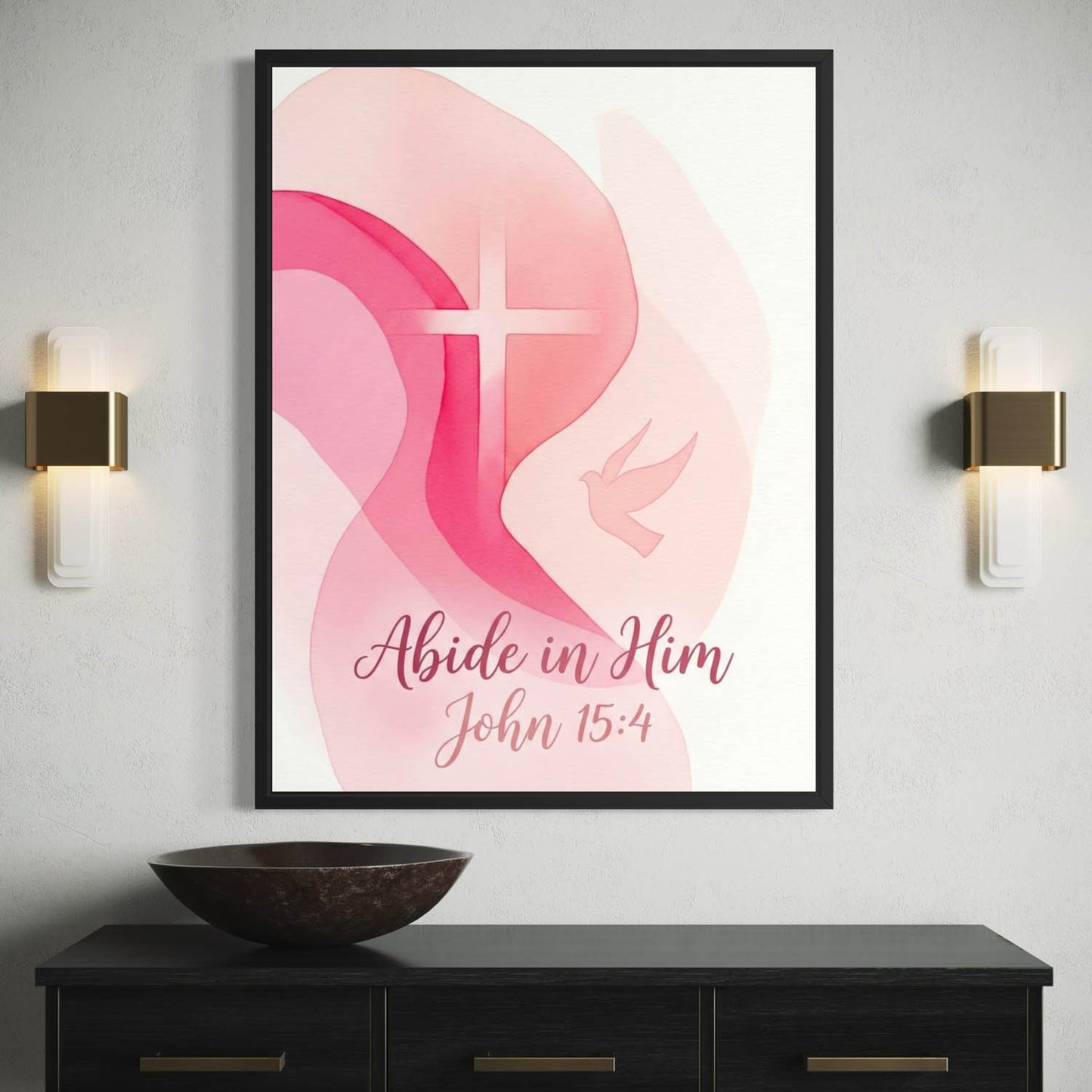 Abide in Him - Christian Art Print
