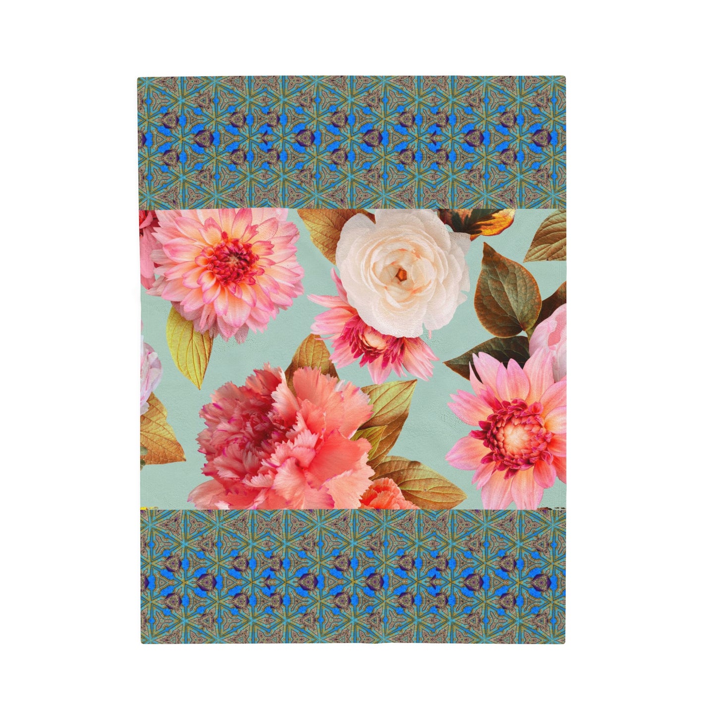Flower & Pattern Throw Blanket