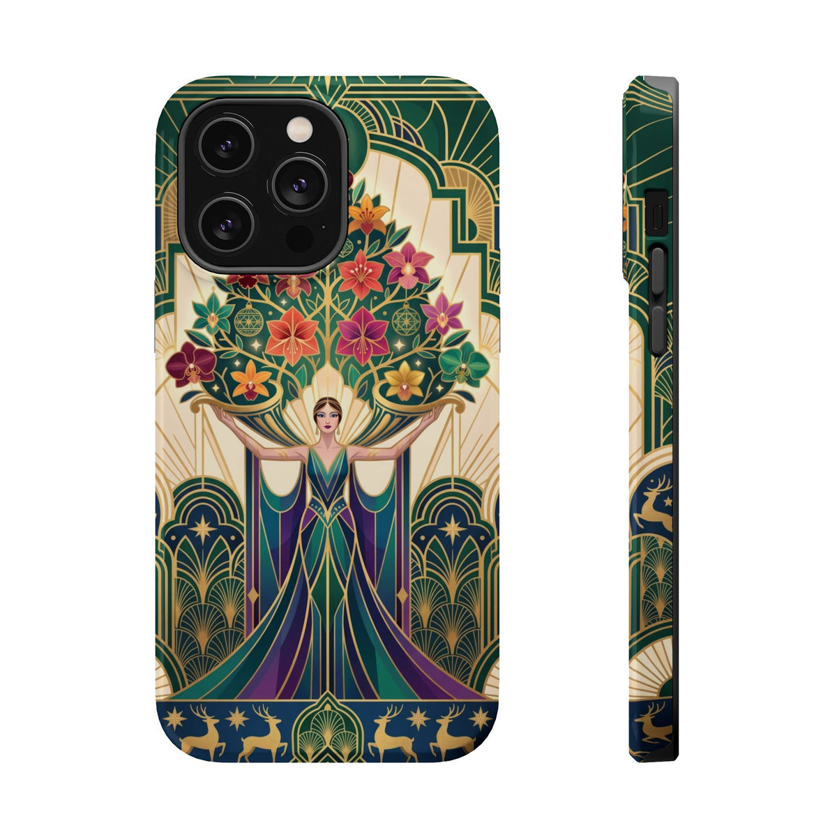 Art Deco Floral Goddess - Magnetic iPhone Case