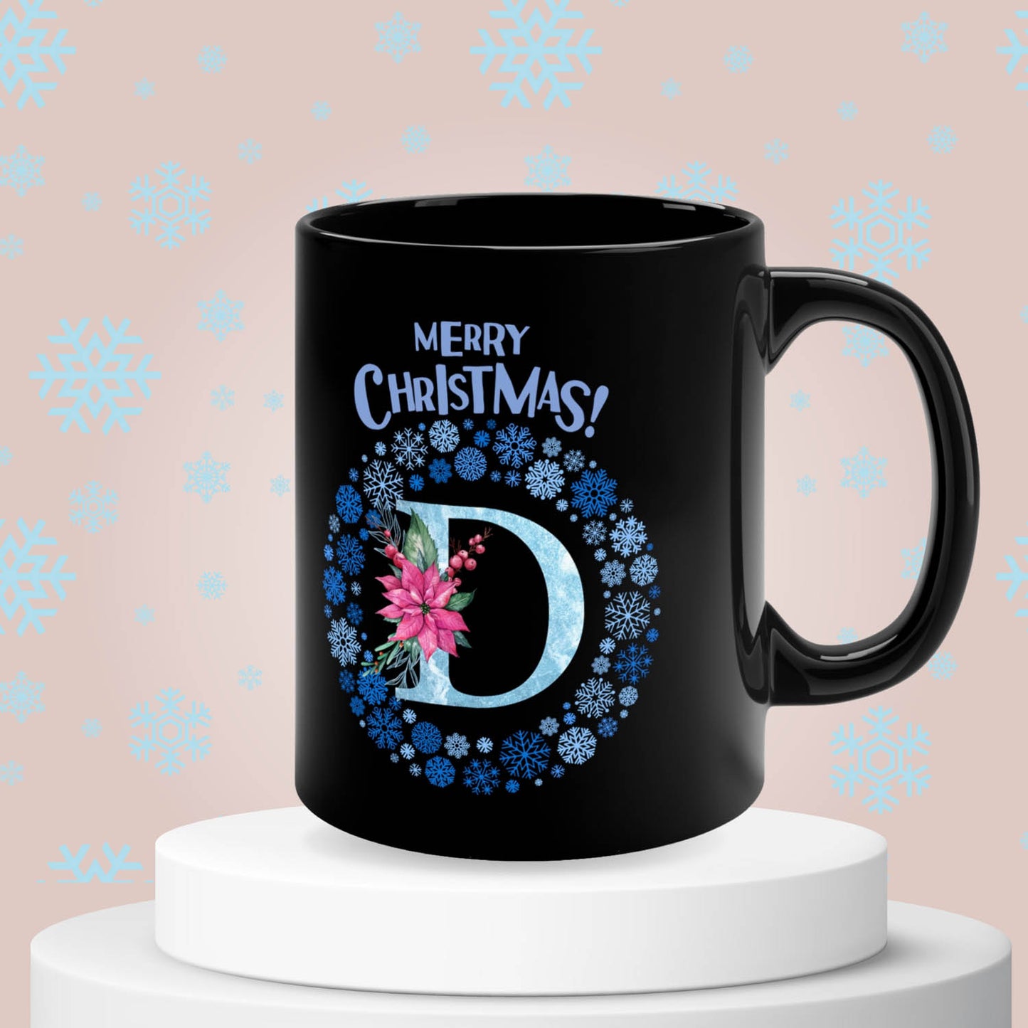 Christmas-Themed Letter D Mug