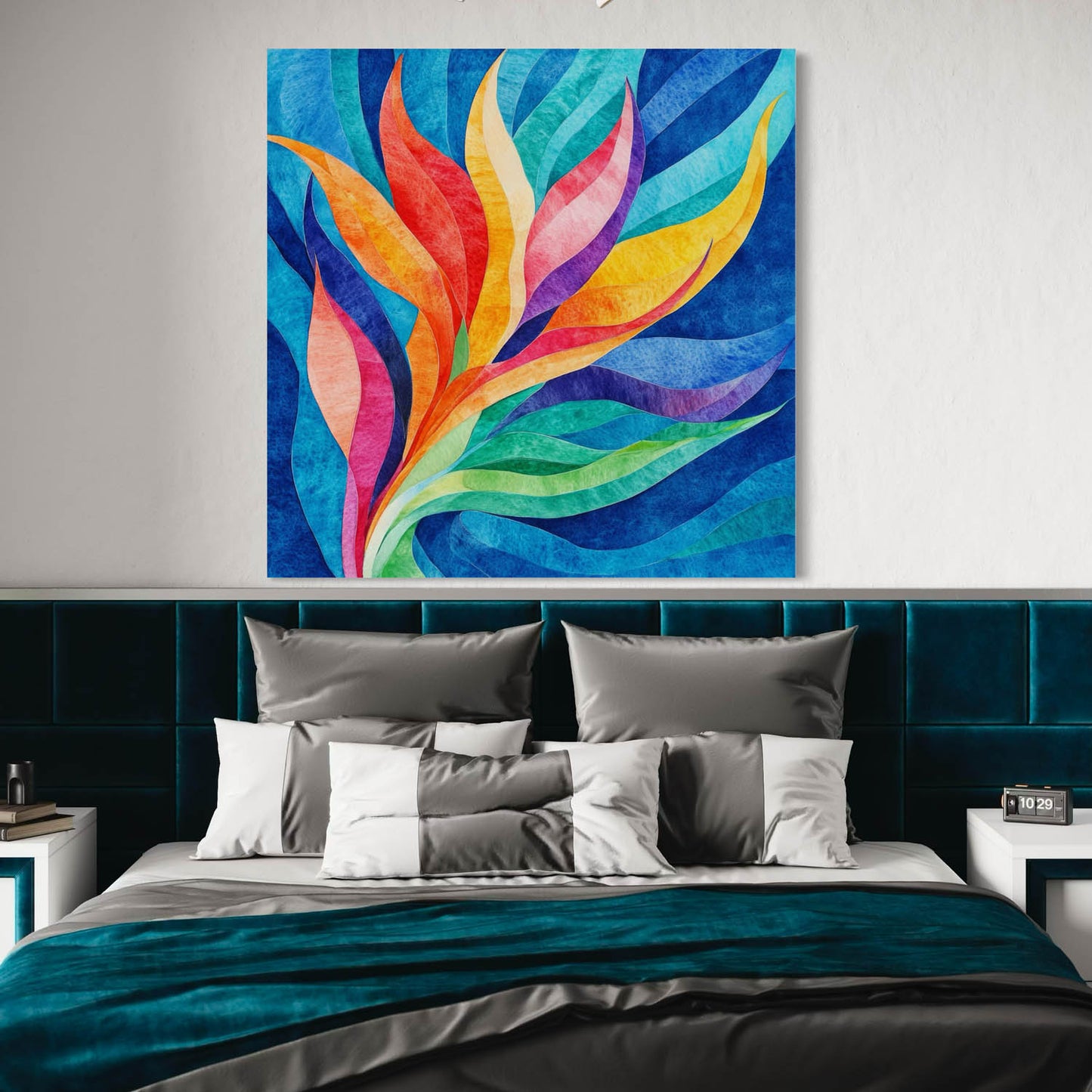 Lush Blue Motion - Canvas Wall Art