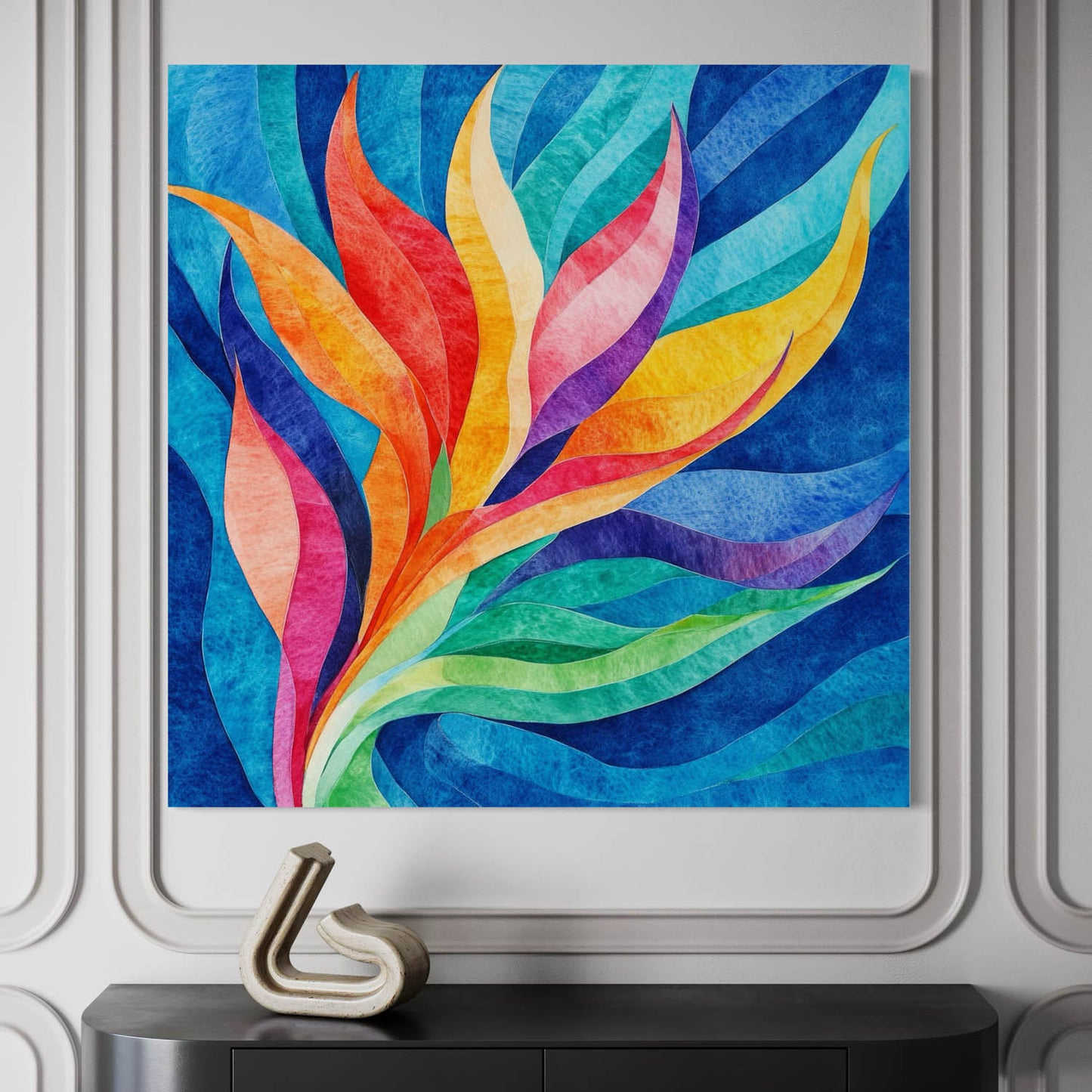 Lush Blue Motion - Canvas Wall Art