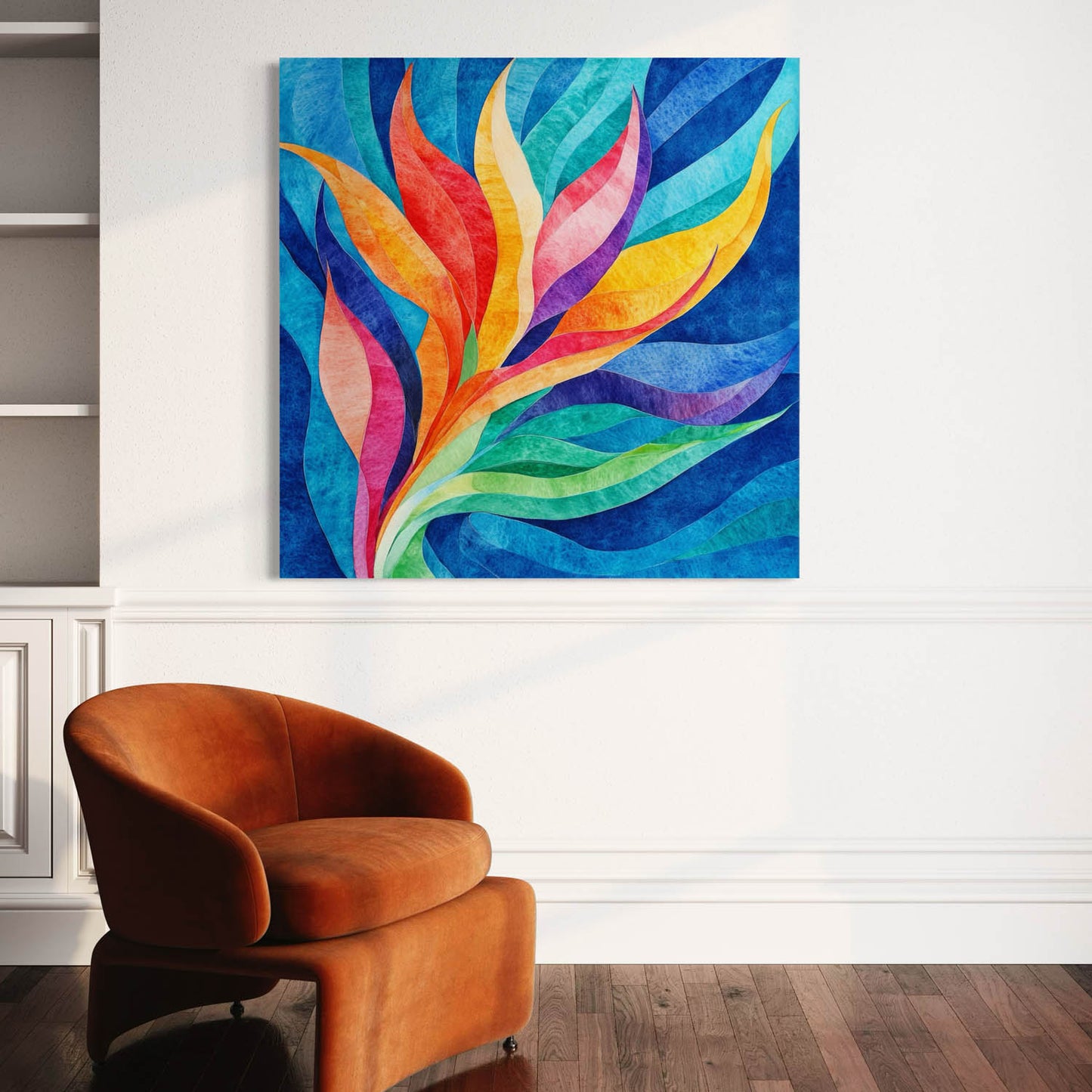 Lush Blue Motion - Canvas Wall Art