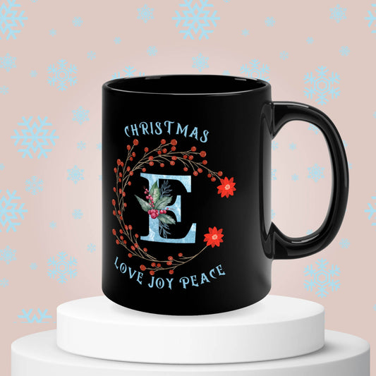 Joyful Christmas Letter E Mug