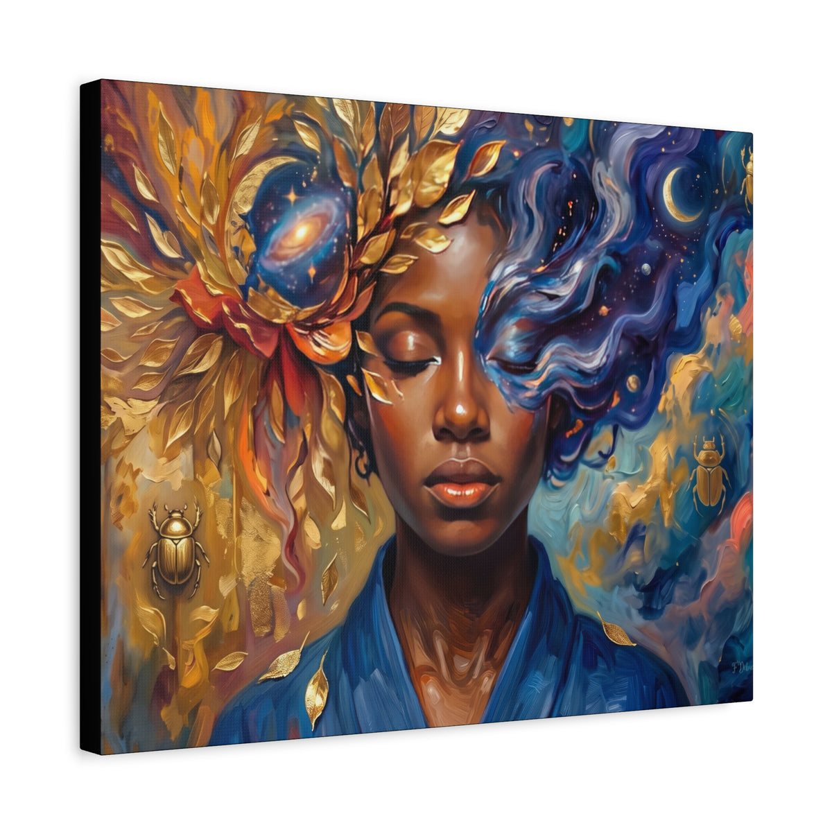 Surreal Sun & Moon Portrait - Canvas Wall Art