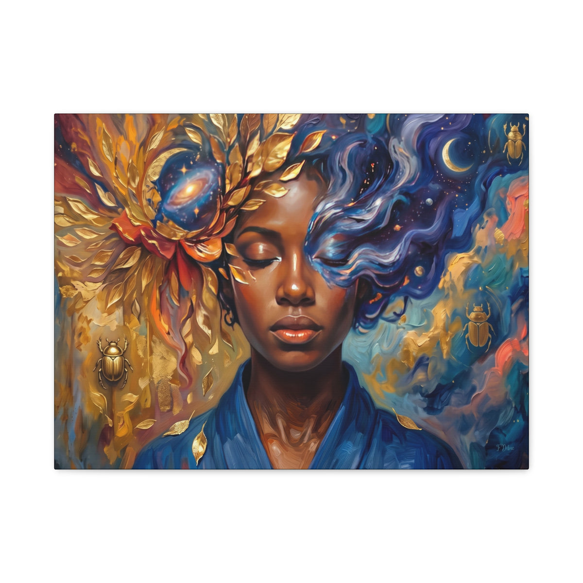 Surreal Sun & Moon Portrait - Canvas Wall Art