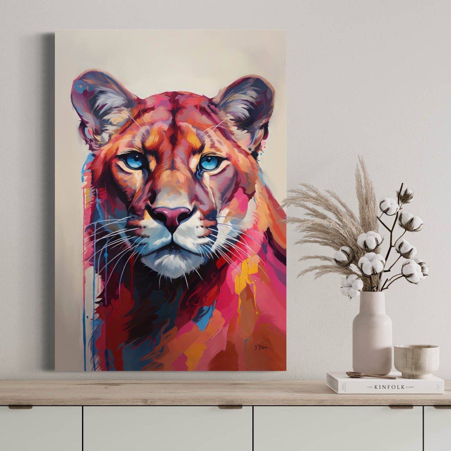 Abstract Cougar - Canvas Wall Art