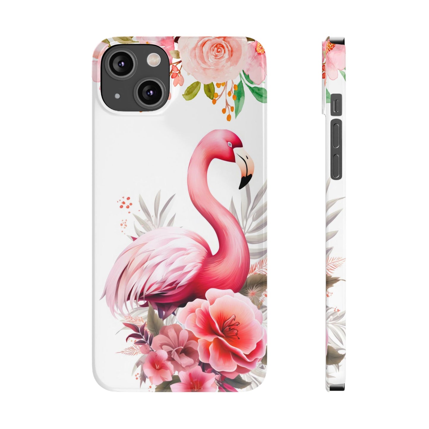 Floral Pink Flamingo - iPhone Case