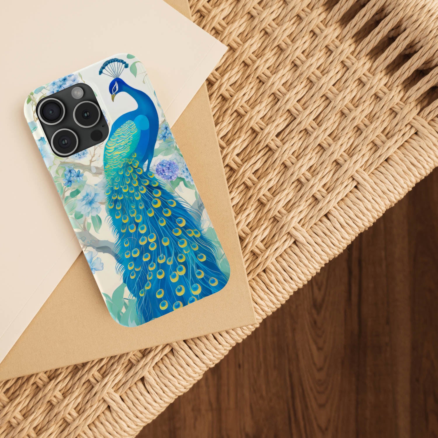 Elegant Peacock iPhone Case: Artistic Phone Case – Francoise Studio