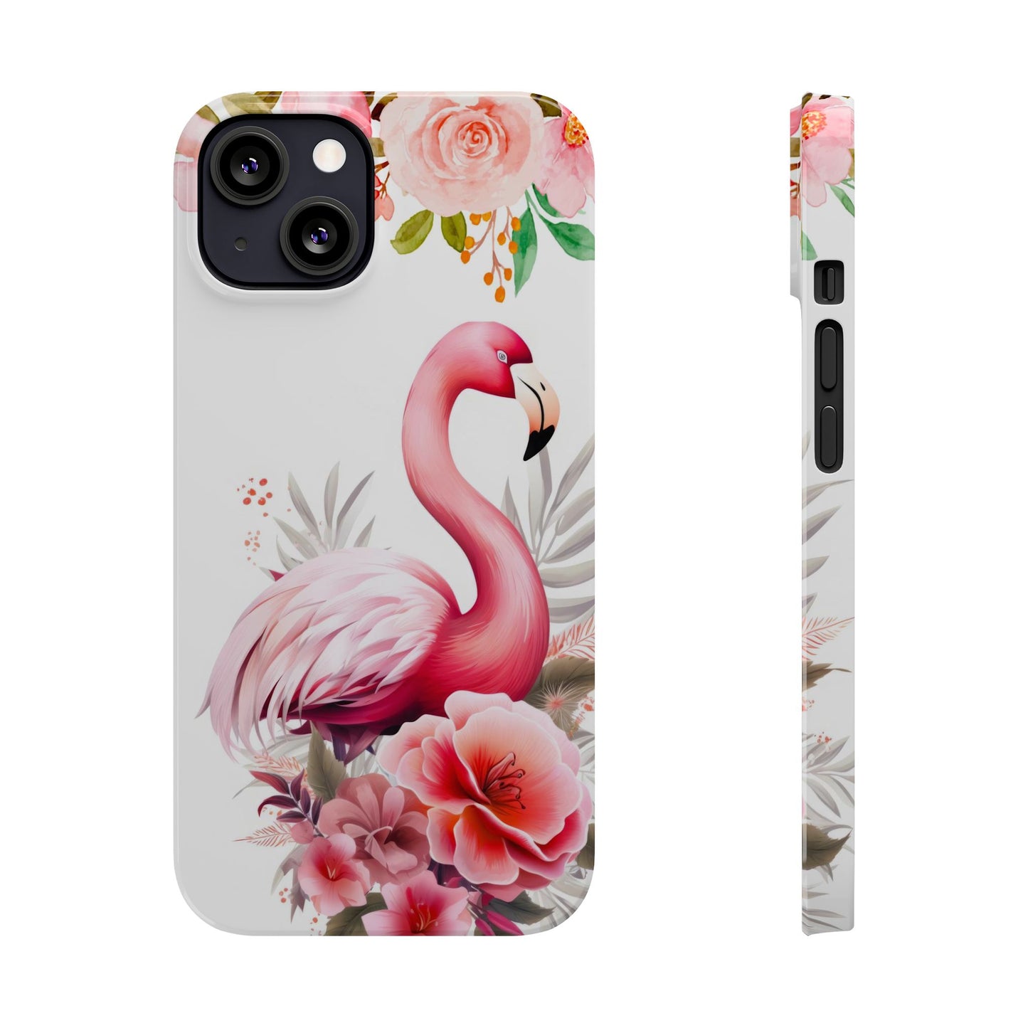 Floral Pink Flamingo - iPhone Case