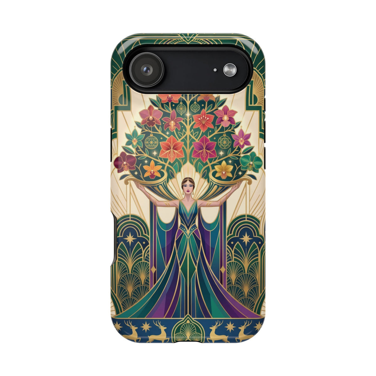 Art Deco Floral Goddess - Magnetic iPhone Case
