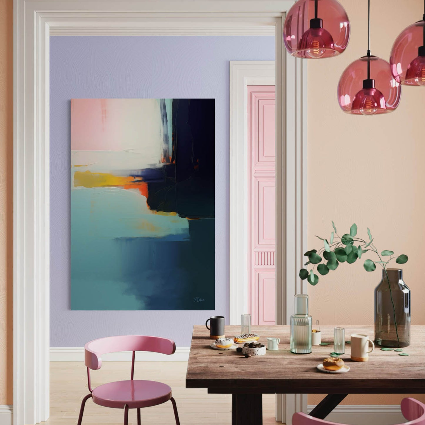 Ocean Pulse – Blue Abstract Canvas Wall Art