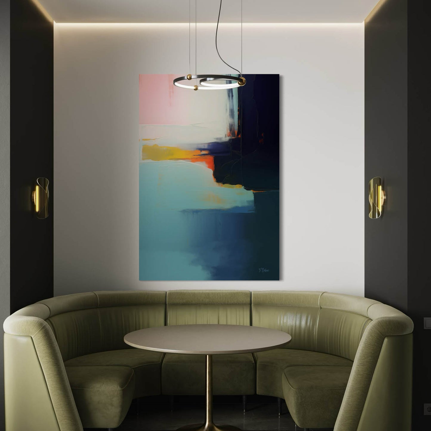 Ocean Pulse – Blue Abstract Canvas Wall Art