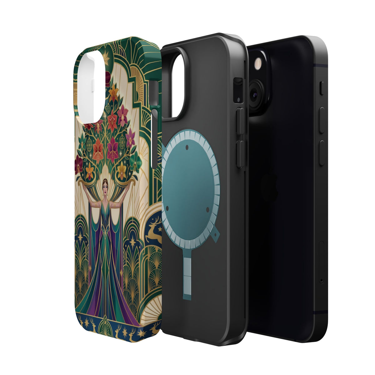 Art Deco Floral Goddess - Magnetic iPhone Case