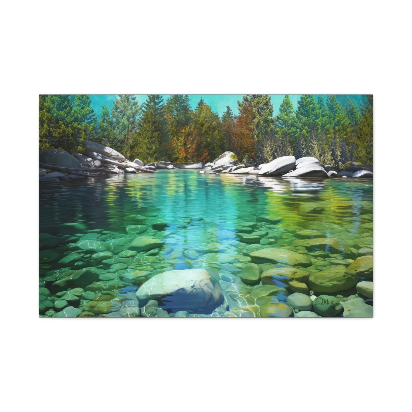 Turquoise Lake - Canvas Wall Art