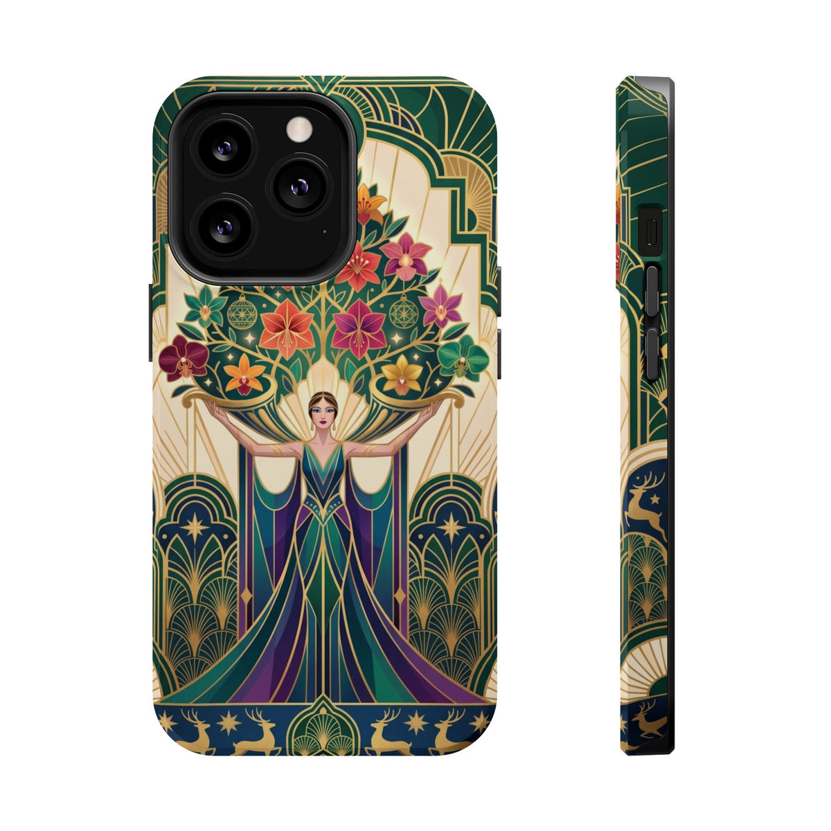Art Deco Floral Goddess - Magnetic iPhone Case