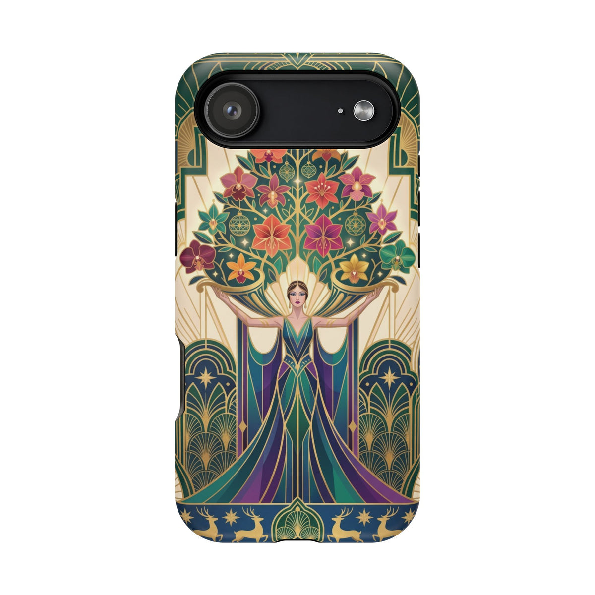 Art Deco Floral Goddess - Magnetic iPhone Case