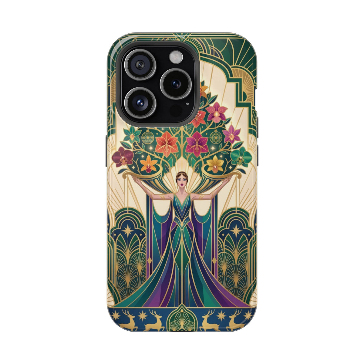 Art Deco Floral Goddess - Magnetic iPhone Case