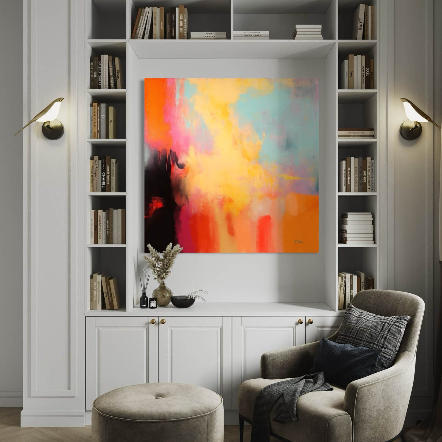 Golden Pathways – Modern Abstract Canvas Art