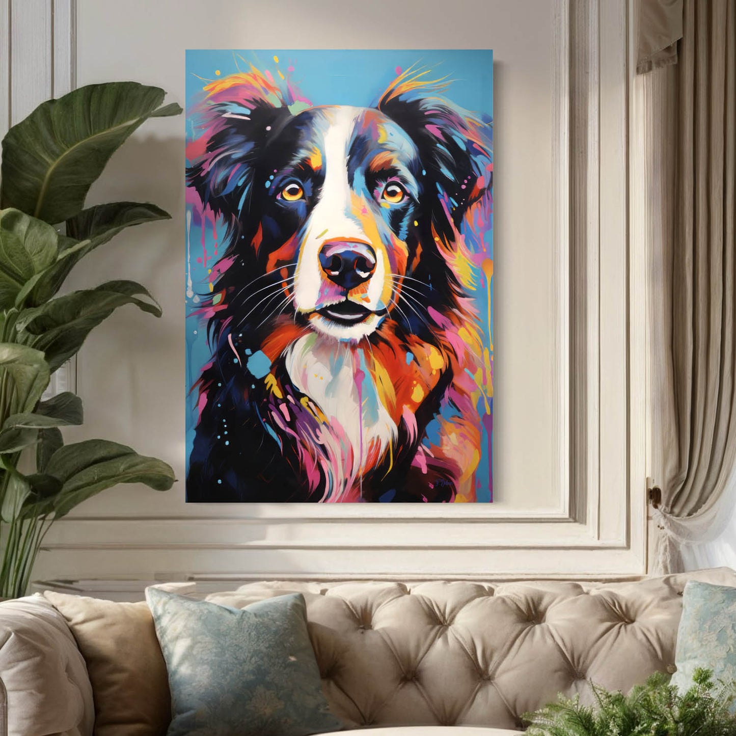 Border Collie Dog - Canvas Wall Art