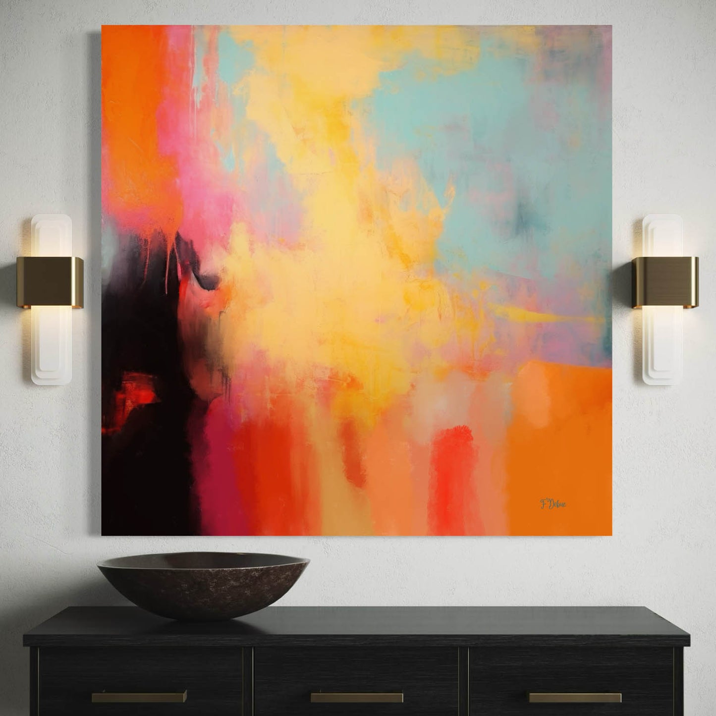 Golden Pathways – Modern Abstract Canvas Art