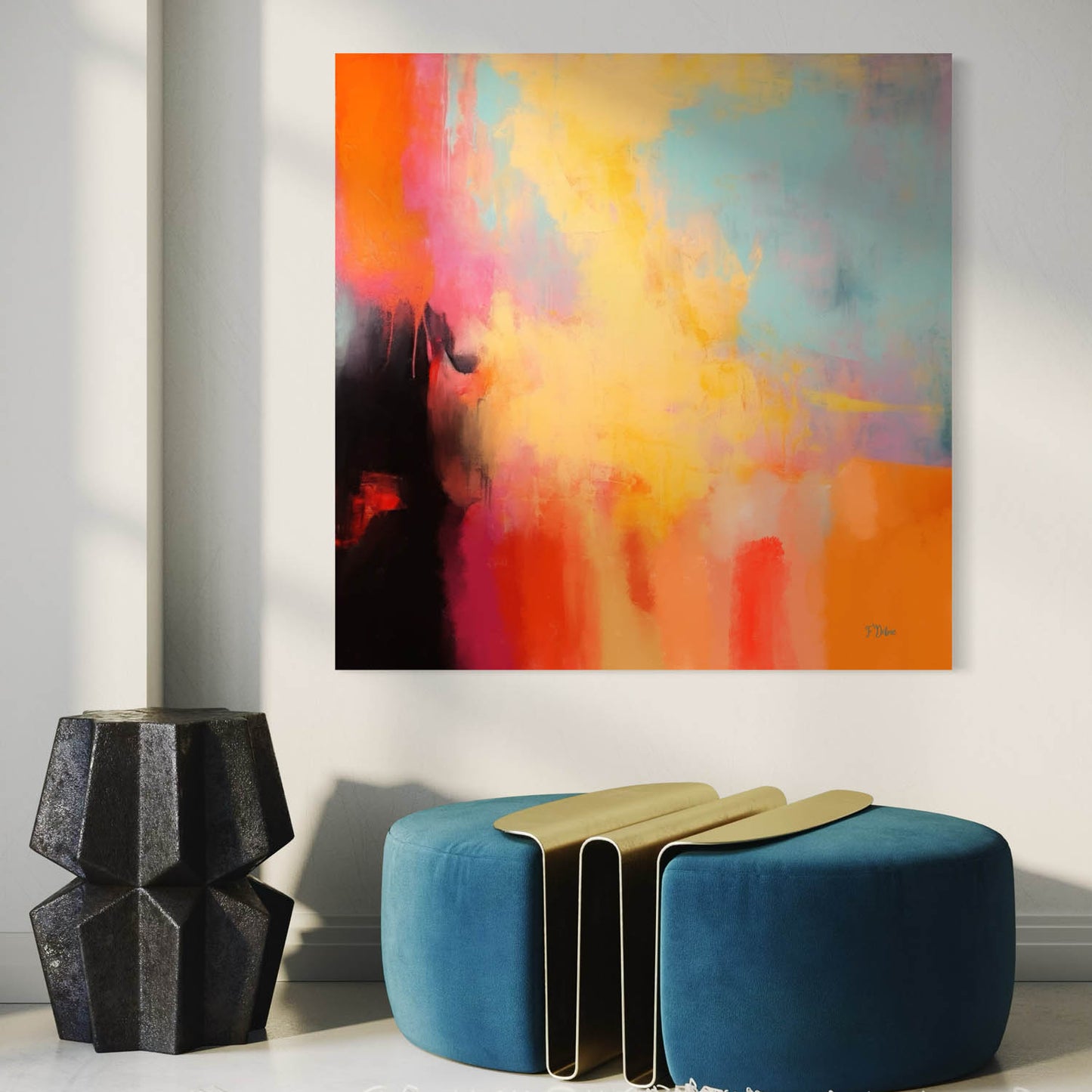 Golden Pathways – Modern Abstract Canvas Art