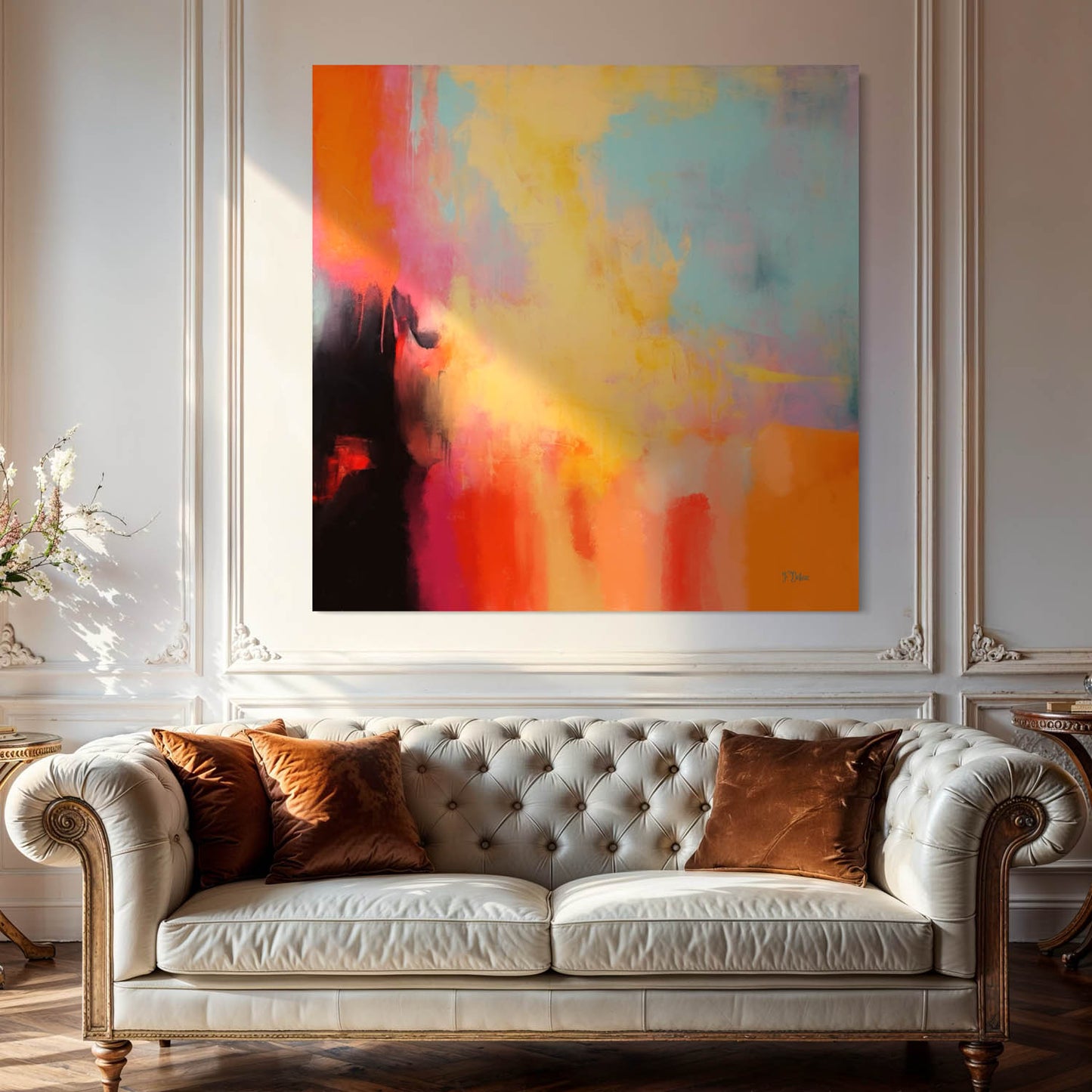 Golden Pathways – Modern Abstract Canvas Art