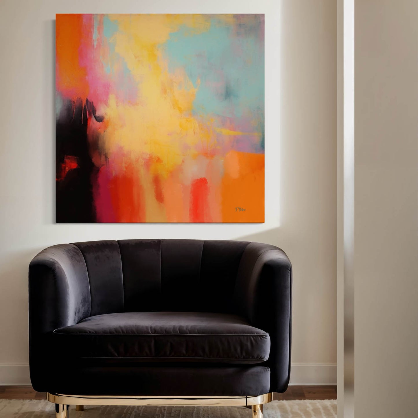 Golden Pathways – Modern Abstract Canvas Art