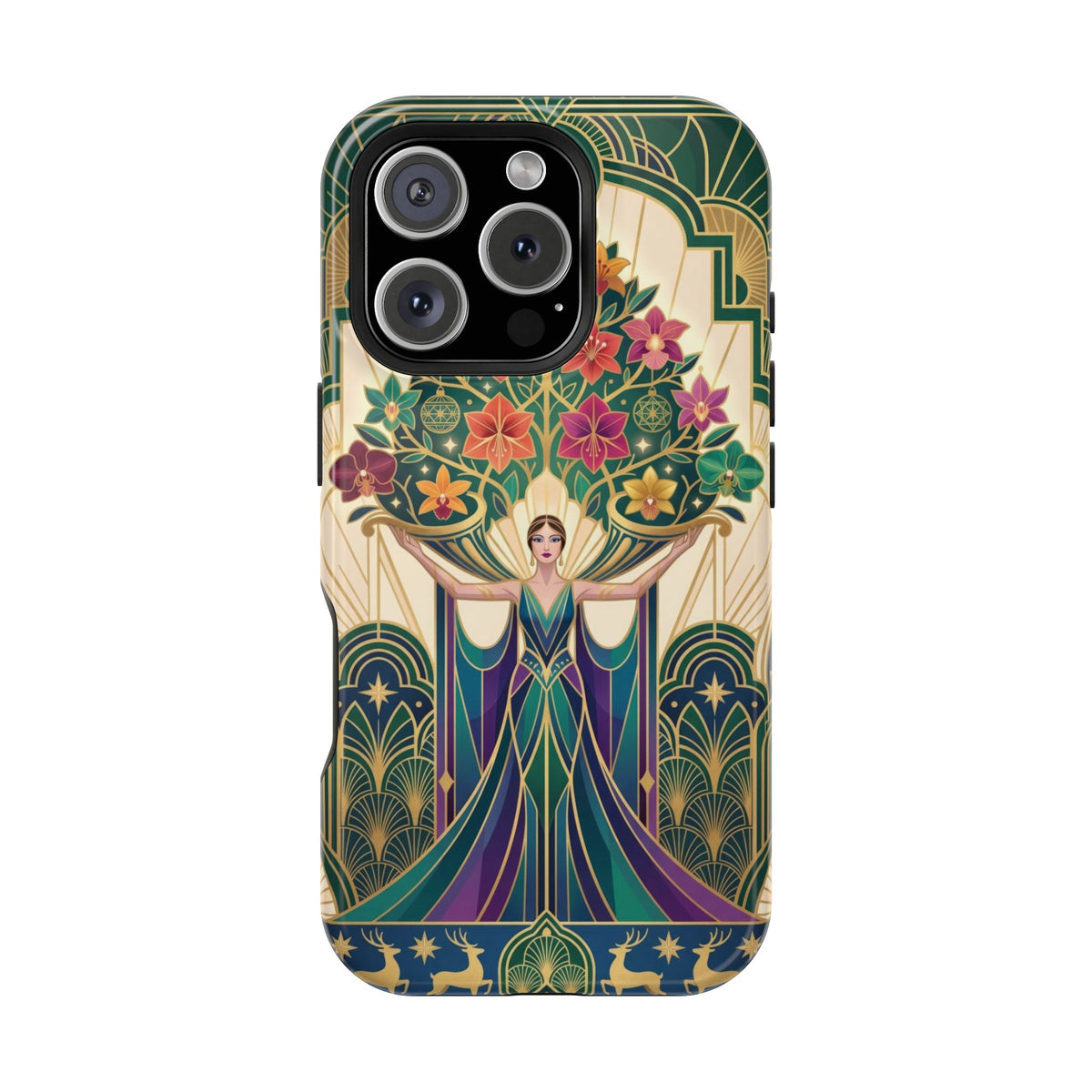 Art Deco Floral Goddess - Magnetic iPhone Case