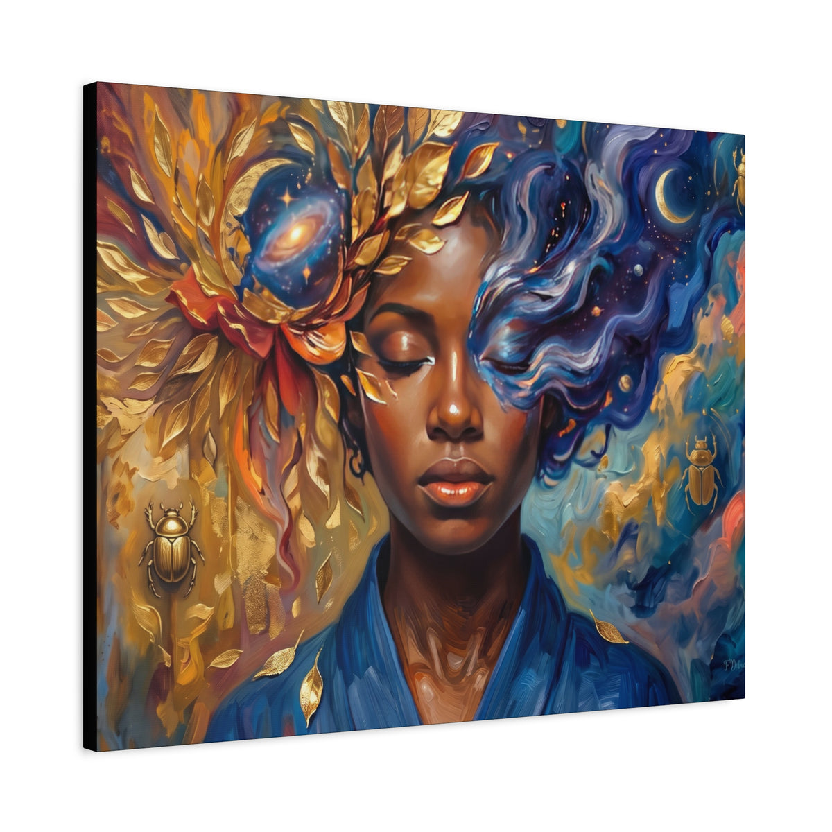 Surreal Sun & Moon Portrait - Canvas Wall Art