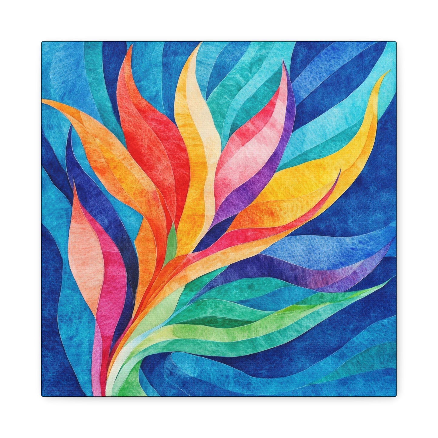 Lush Blue Motion - Canvas Wall Art