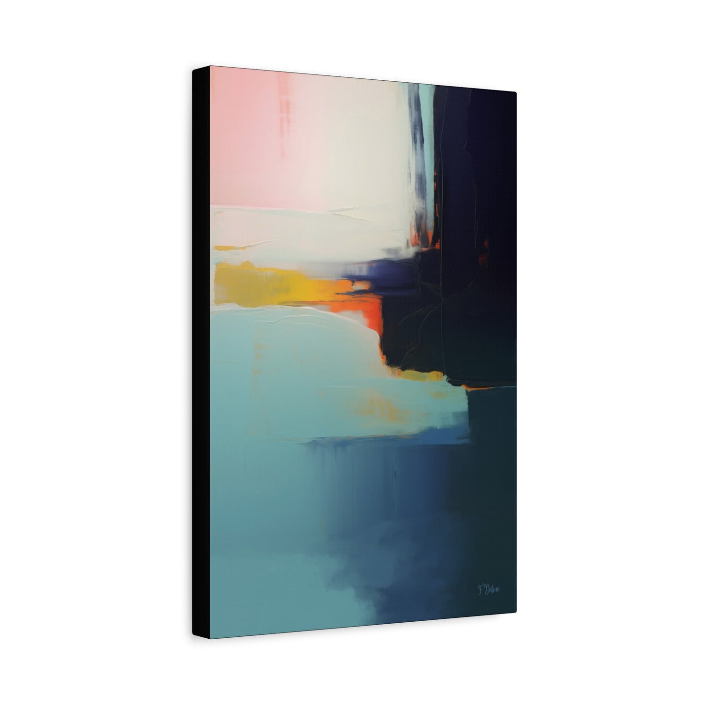 Ocean Pulse – Blue Abstract Canvas Wall Art