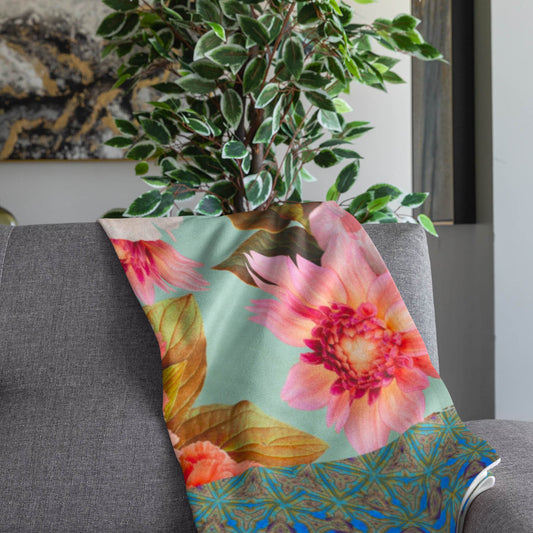 Flower & Pattern Throw Blanket